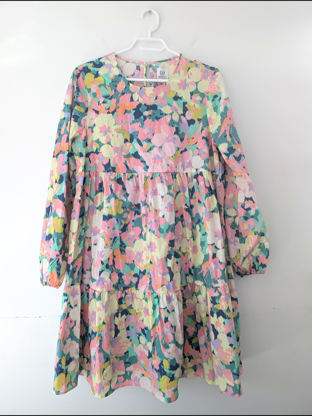 NWT Gap Maternity Floral Tiered Dress Cottagecore Babydoll ~ Size M - Picture 2 of 9
